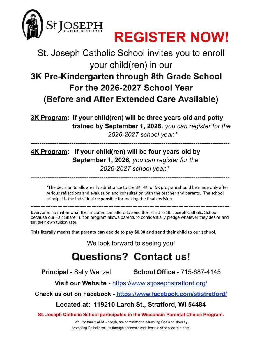 Registration Now Open for 2026-2027 School Year